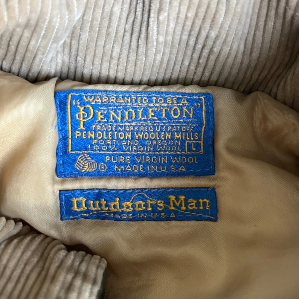 Vintage Pendleton Outdoorsman 100% Virgin Wool Insulated Hunting Jacket - Size L - Picture 3 of 7